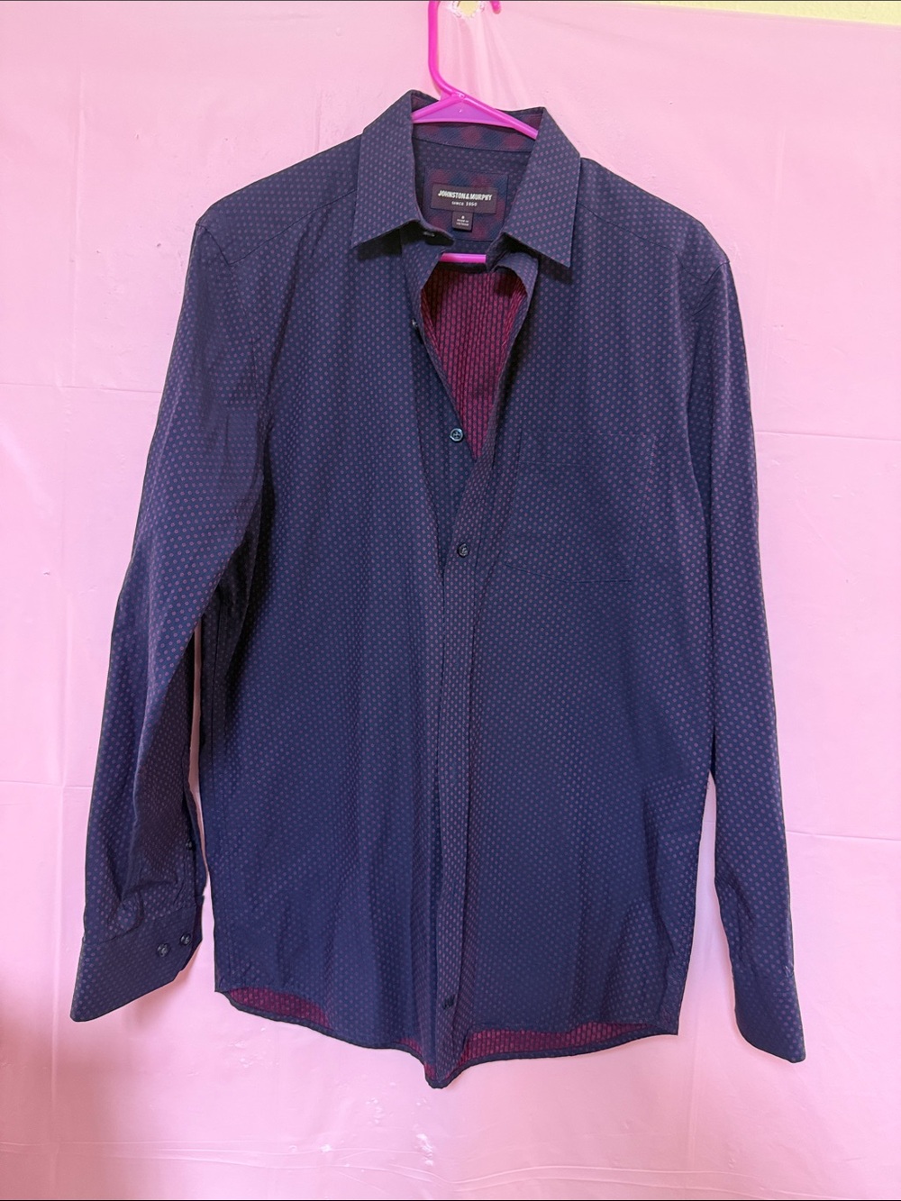 Johnston & Murphy Navy Microdot Shirt Jacket